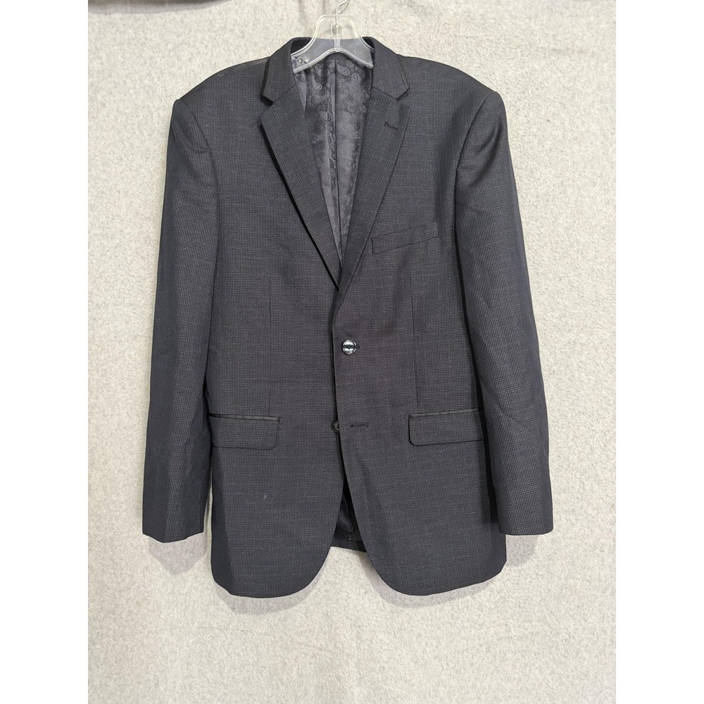 Lorenzo Bruno Suit Jacket Mens 38R Gray Herringbone Super 150 2 Button Formal